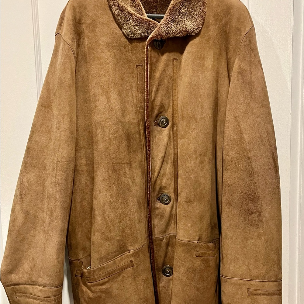 Mens Blue Duck Vintage Chestnut Shearling  coat.